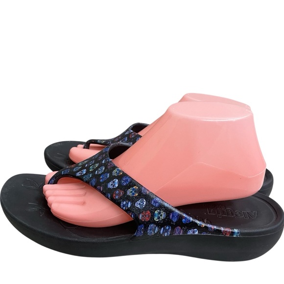 Alegria Women  ODE EVA  Sandals Flip Flop Flats shoes sz 41 -10.5-11 Sugar Skull - Picture 1 of 13